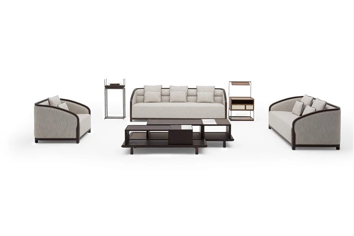 Custom Made Modern 3 Seats Sofa Hotel Lobby Lounge Sofa Villa Apartment Living Room Sofa
