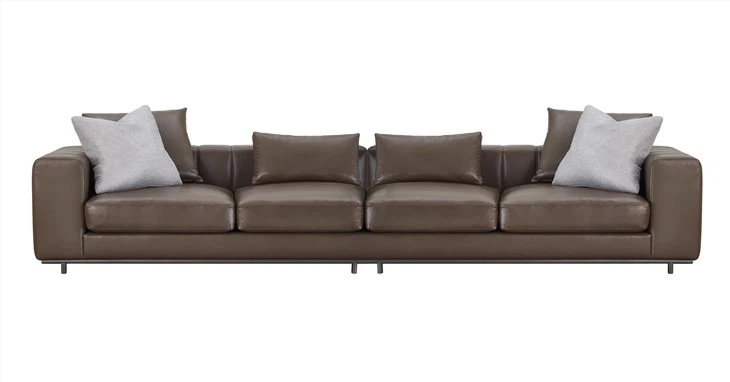 Villa Chaise With Armrest Living Room Two Seat Leather Sofa Couch Sofa